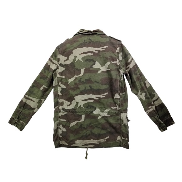 Teacoot Camouflage Utility Jacket Army Green Military Style Pockets Size S - Picture 2 of 11